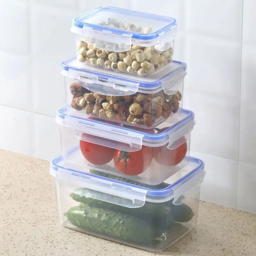 Immagine di Scatola Portaoggetti Rettangolare per Frigorifero Sigillata con Coperchio – Contenitore da Pranzo in Plastica Sicuro per Microonde