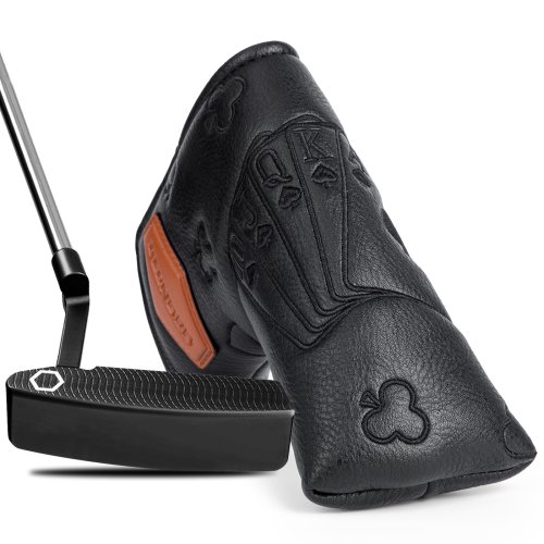 Image of Premium Black PU Leather Blade Putter Cover with Magnetic Closure – Durable Golf Headcover for Blade Putters