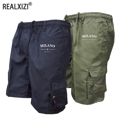 Immagine di Pantaloncini cargo da uomo Estate Sport all'aria aperta Jogging Stampa Pantaloni corti Multi tasche Utilità casual Pantaloncini traspiranti di grandi dimensioni