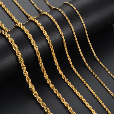 Image de Chaîne Collier & Bracelet Or - Acier Inoxydable 2 à 6mm