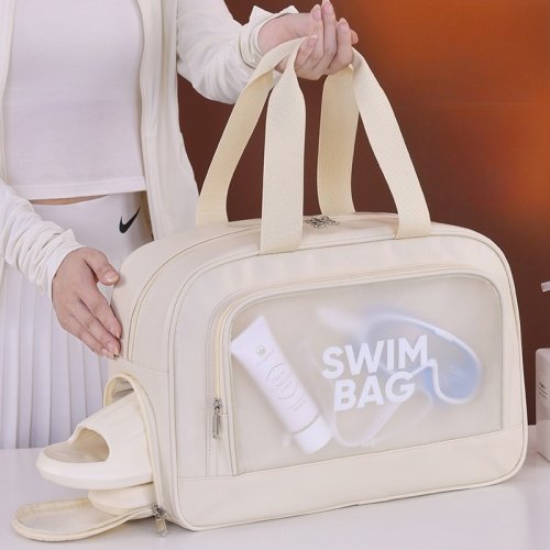 Imagen de Nueva bolsa de almacenamiento esencial para natación, bolsa especial para deportes de playa y Fitness con separación en seco y húmedo de gran capacidad, bolsa de mano de viaje