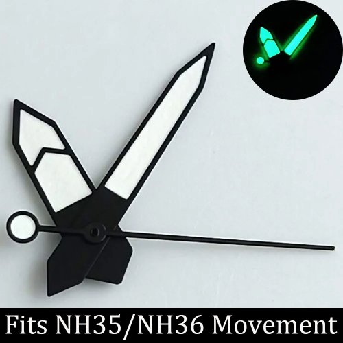 Immagine di Lancette Luminose Verdi per Orologi NH35 e NH36 - Accessori di Alta Qualità per Movimenti Automatici