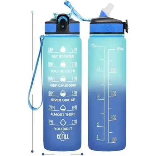 Imagen de Botella de agua de 1L, botella de agua deportiva portátil, bonita botella de bebida, botella de agua...