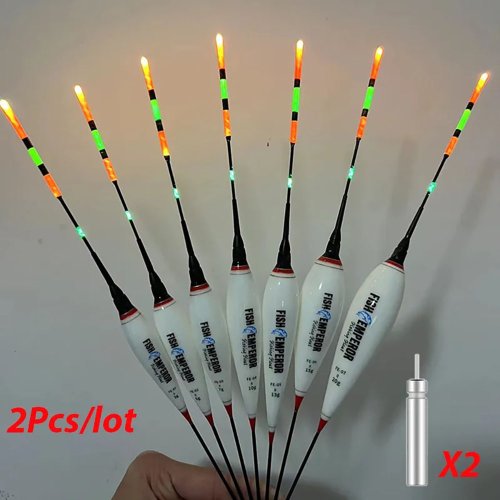 Afbeelding van 2 stks/partij Zomer Vissen LED Nacht Lichtgevende Elektronische Vlotter BoeiGrote Drijfvermogen 3g-13g Met CR425 Batterij 2024 Visgerei