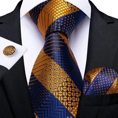 Image de Cravate Bleue à Rayures - Élégance Homme