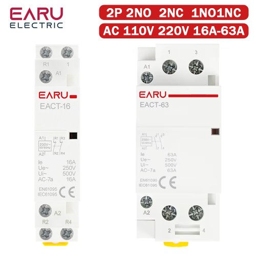 Zdjęcie 2P AC 110V 220V 50/60Hz 16A 20A 25A 32A 50A 40A 63A Din Rail Domowy modułowy stycznik Przełącznik Kontroler DIY Smart Home Hotel