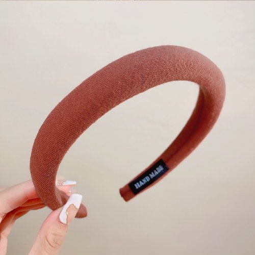 Imagen de Nuevas diademas coloridas de lino y esponja para mujeres y niñas, accesorios para el cabello a la mo...