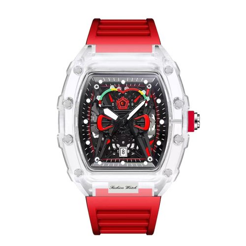 Image de Montre Homme Transparente avec Bracelet Silicone - Style Sportif & Lumineux