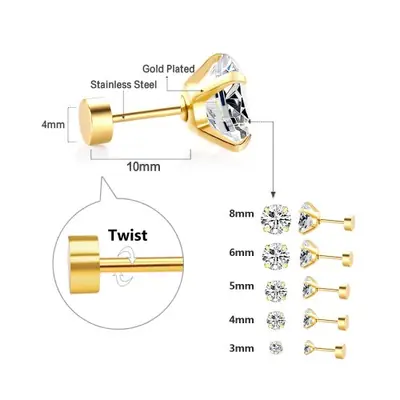 Image de Boucles d'oreilles Tragus en Zircon Cubique - Élégance & Style
