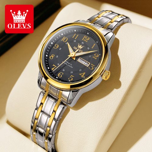 Immagine di OLEVS 2891 Orologio da coppia al quarzo originale Marchio di lusso Doppio calendario Orologio con da...