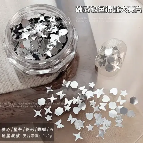 Image de Paillettes Argentées Ultra-Fines pour Nail Art