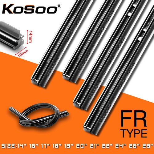 Imagen de Inserto de Limpiaparabrisas de Goma Natural Kosoo - 1 Unidad, Tira de Repuesto para Parabrisas de 10mm, Disponible en Tamaños 14 a 28 Pulgadas