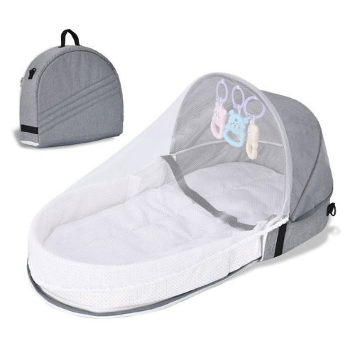 Image de Lit Bébé Portable & Pliable - Berceau de Voyage avec Moustiquaire