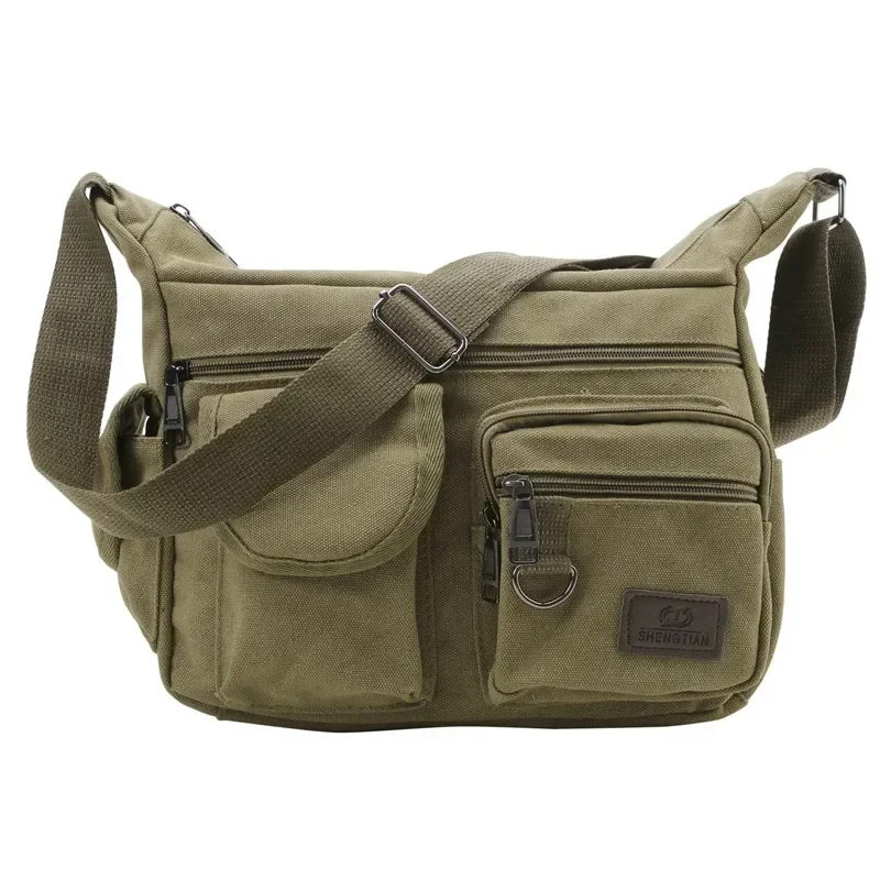 Bild von Herren Casual Sling Bag – Vintage Messenger Crossbody Tasche für Outdoor und Reisen, Unisex Schultertasche aus hochwertigem Material