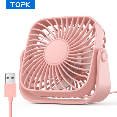 Bild von TOPK 4 Zoll tragbarer USB-Mini-Ventilator für Camping, 3 Geschwindigkeiten, leiser Schreibtisch, Tis...
