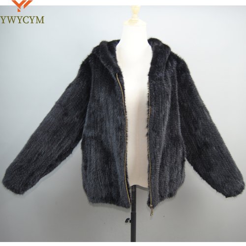 Imagen de Abrigo de Piel de Visón para Mujer 2025 – Chaqueta Informal con Capucha, Manga Larga y Cremallera, Diseño Versátil y Personalizado en Tallas Grandes