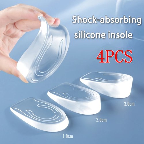 Immagine di Solette in Silicone Invisibili con Cuscinetti Elastici per Tallone – Supporto per Arco e Altezza Crescente per Uomo e Donna