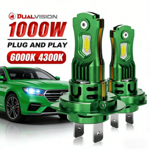 Imagen de 1000W 1:1 H7 luz LED CANBUS H1 H4 H11 9005 9006 7535 CSP Chip Plug & Play Mini faro inalámbrico para coche con ventilador 6000K 4300K 12V