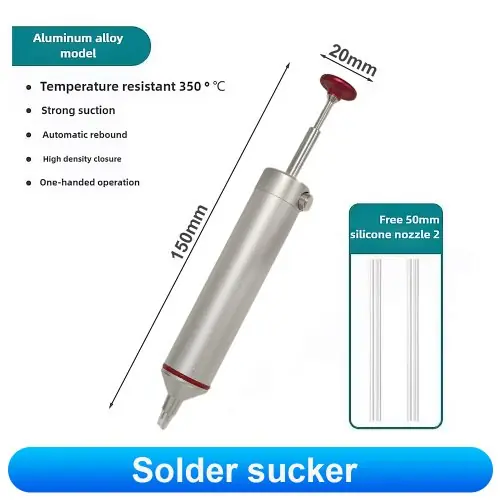 Image de Pompe à Dessouder Professionnelle en Aluminium - Outil de Réparation Électronique