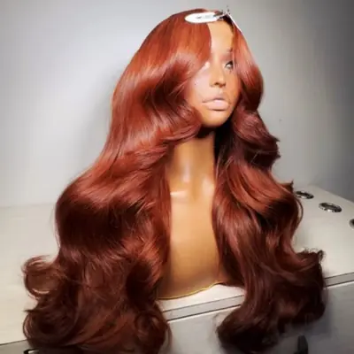 Image de Perruque Brésilienne Naturelle 40 Pouces - Brun Rougeâtre
