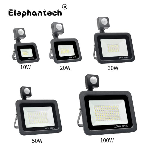 Afbeelding van LED Schijnwerper met Bewegingssensor - Outdoor Spotlight 10W tot 100W