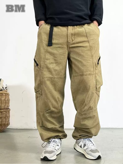 Imagen de Pantalones Cargo Harajuku para Hombre - Estilo Japonés Informal