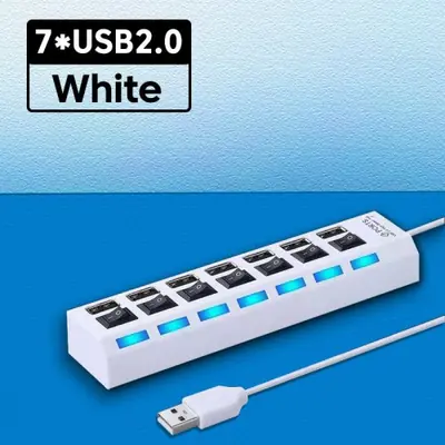 Image de Adaptateur USB Multi-Ports 4 en 1 avec Interrupteur