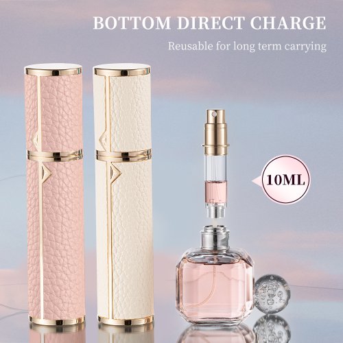 Imagen de Atomizador de Perfume Miniatura en Cuero PU con Spray Preciso, Botella Recargable y Sellada para Viajes, Disponible en 5ml, 8ml y 10ml
