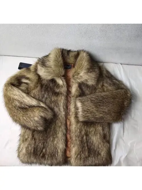Image de Manteau Homme Fausse Fourrure Hiver Chaud & Luxueux