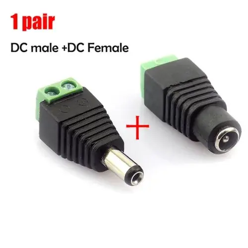 Image de Connecteur DC Mâle/Femelle 5mm - Adaptateur Alimentation pour Caméra & LED
