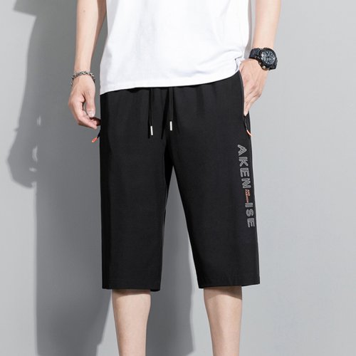 Afbeelding van Nieuwe Mode Sportshorts Mannen Elastische Taille Shorts Mannelijke Ademend Sneldrogend Comfortabele Heren Korte Broek Mannen Bodem Zwart XXXL