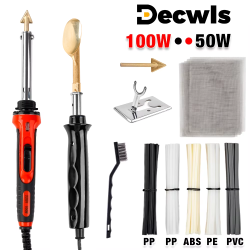 Image of Professional 50W & 100W Multi-Use Plastic Welding Iron for Leather Repair, Car Bumper Fixing, Crack Smoothing, and DIY Home Projects