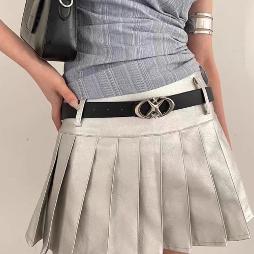Imagen de Cinturón Gótico Vintage con Hebilla de Estrella y Luna en Metal Cruzado, Diseño Punk para Hombre y Mujer, Pretina de Cuero PU con Estilo Y2K