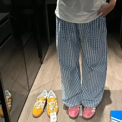 Image de Pantalon Vintage Y2K Plaid Baggy Harajuku