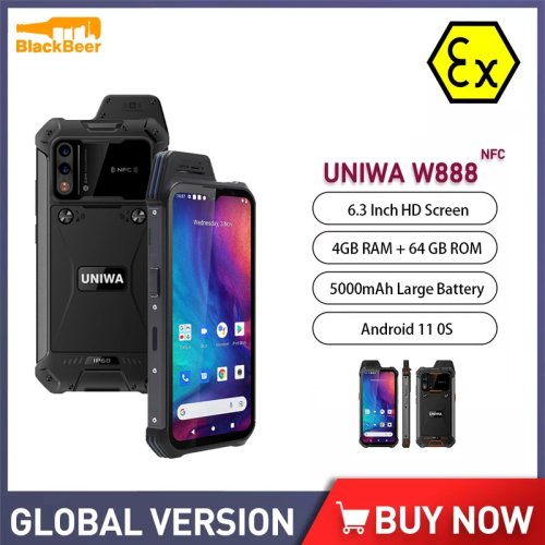 Zdjęcie Uniwa W888 ATEX – Wytrzymały Smartfon z Funkcją Walkie-Talkie, Ochroną IP68 i Systemem Android 11