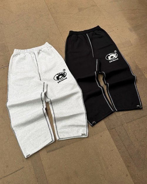 Image of Y2k Harajuku Vintage Embroidery fashion wide leg pants men trend Gothic loose elastic waist pants women casual sweatpants