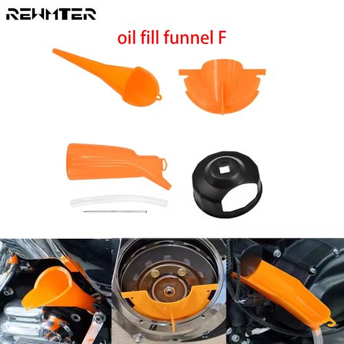 Afbeelding van Olievultrechter Set met Oliefilter Cover en Primair Case voor Harley-Davidson Touring, Dyna, Sportster XL883, Softail, Fat Boy en FLHT Motorfietsen
