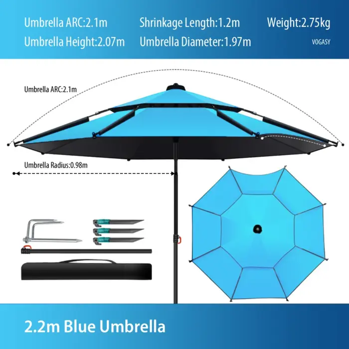 2.2m - bleu