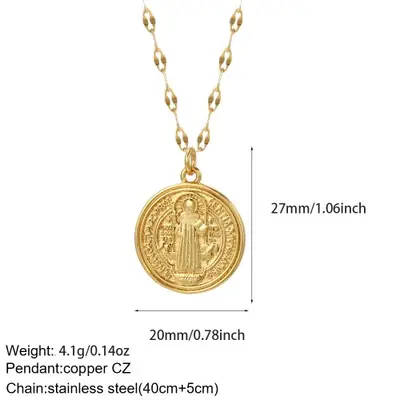 Image de Collier Croix Or - Pendentif Jésus pour Femmes