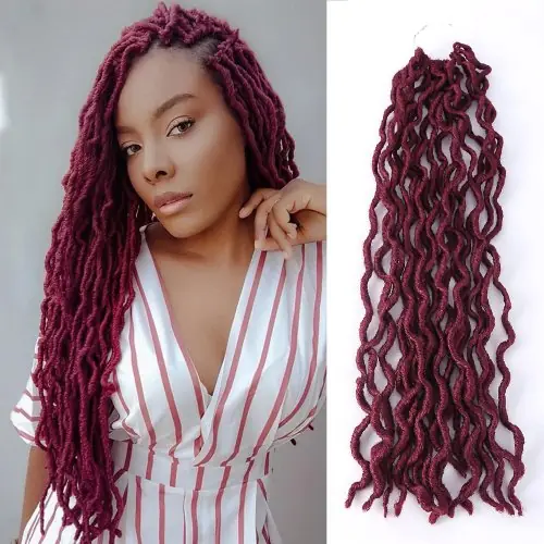 Image de Faux Locs Crochet Bouclés - Extensions Synthétiques Ombre