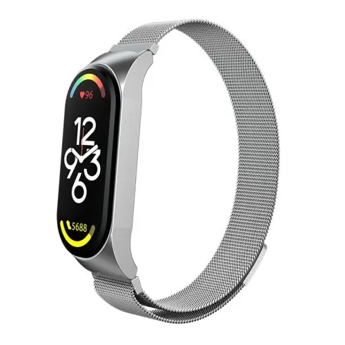 Image de Bracelet Milanais en Acier Inoxydable pour Xiaomi Mi Band 8, 7, 6, 5, 4