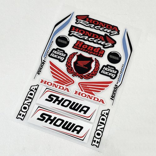 Immagine di Adatto per adesivi creativi per moto Honda Adesivi per casco impermeabili Riflettenti HONDA Racing Wings Logo Decalcomanie per serbatoio carburante