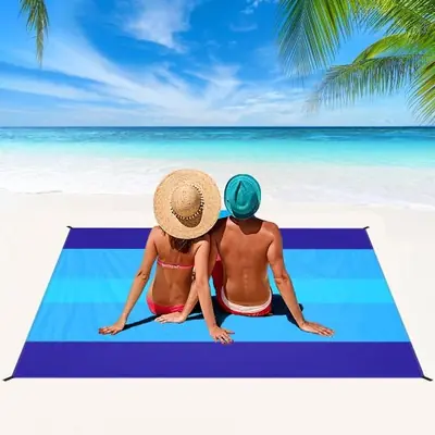 Image de Tapis de plage imperméable anti-sable - Idéal pour pique-nique et randonnée