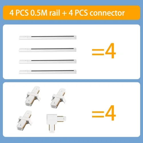 4pcs White 0.5m