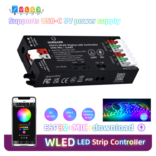 Image de Contrôleur LED intelligent avec micro et Alexa