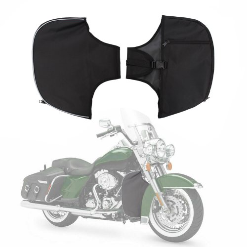 Imagen de Calentador de piernas con orejas de elefante para motocicleta, bolsa suave con almacenamiento para Harley Touring Electra Street Trike Road King 1998-2020