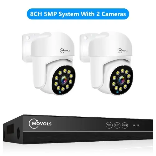 Image de Kit CCTV 8MP POE AI avec NVR 8CH et caméras PTZ audio bidirectionnel