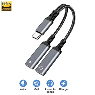 Image de Adaptateur USB-C OTG 2-en-1 avec Prise Casque