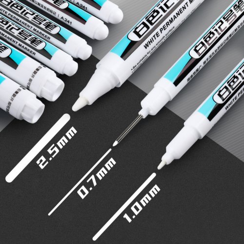 Zdjęcie Biały marker do szkła i powierzchni gładkich – wodoodporny, nieblaknący, z cienką i grubą końcówką, idealny do reklamy, kartek z życzeniami i ozdabiania