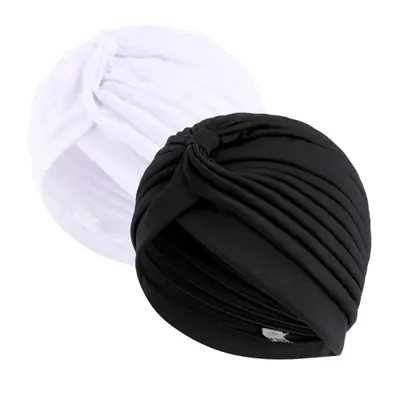 Image de Turban Élastique pour Cheveux - Lot de 2 Bonnets Torsadés